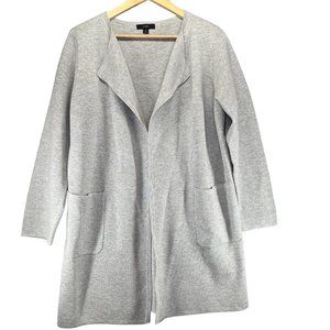 J. Crew Juliette Collarless Sweater Cardigan Heather Gray Merino Wool sz Small